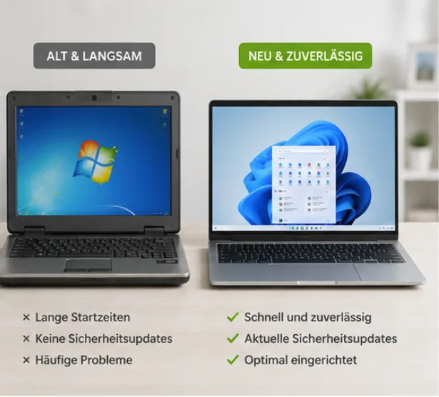 Neuer Laptop oder PC Alter Laptop und neuer Laptop im Vergleich