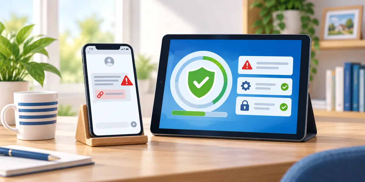 Sicherheitscheck für Smartphone und Tablet Sicherheitscheck für Smartphone und Tablet zum Schutz vor gefährlichen Links, Apps und betrügerischen Nachrichten