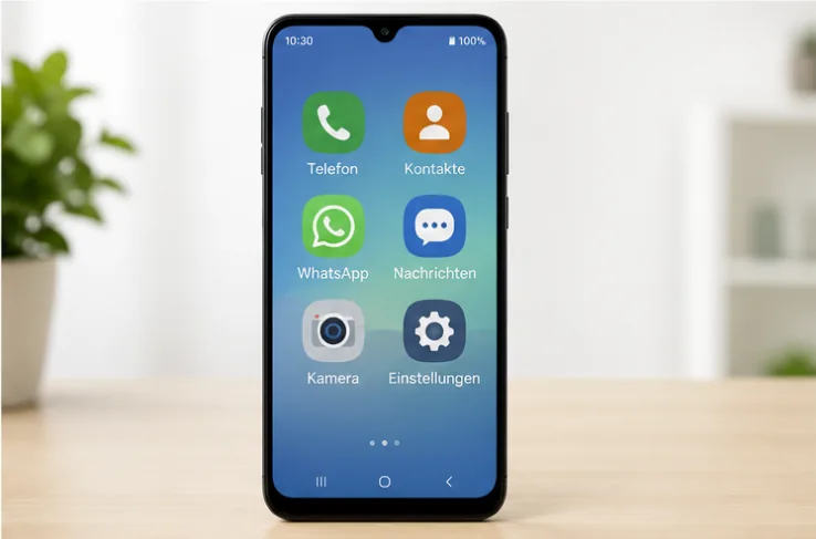 Smartphone für Senioren einrichten Übersichtlich eingerichtetes Smartphone für Senioren