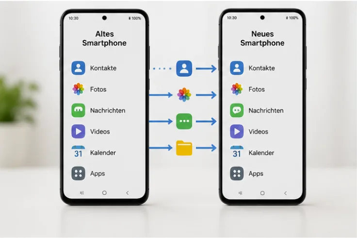 Smartphone Datenübertragung Datenübertragung vom alten auf ein neues Smartphone