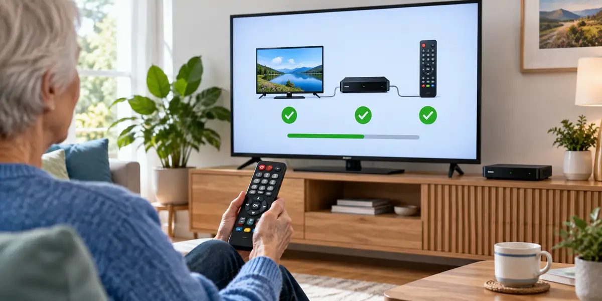 Fernseher und Receiver einfach einrichten Grundeinrichtung von Fernseher, Receiver und Fernbedienung für eine einfache und sichere Nutzung im Alltag