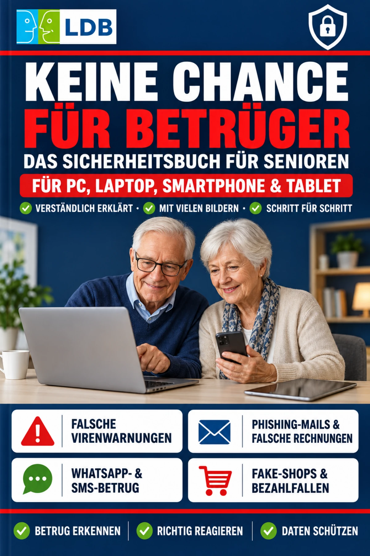 Buchcover: Keine Chance für Betrüger – Das Sicherheitsbuch für Senioren